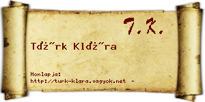 Türk Klára névjegykártya