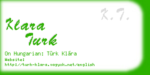 klara turk business card