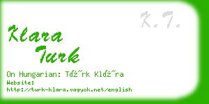 klara turk business card